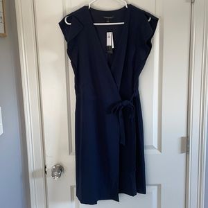 Banana Republic Navy Split-Sleeve Wrap Dress